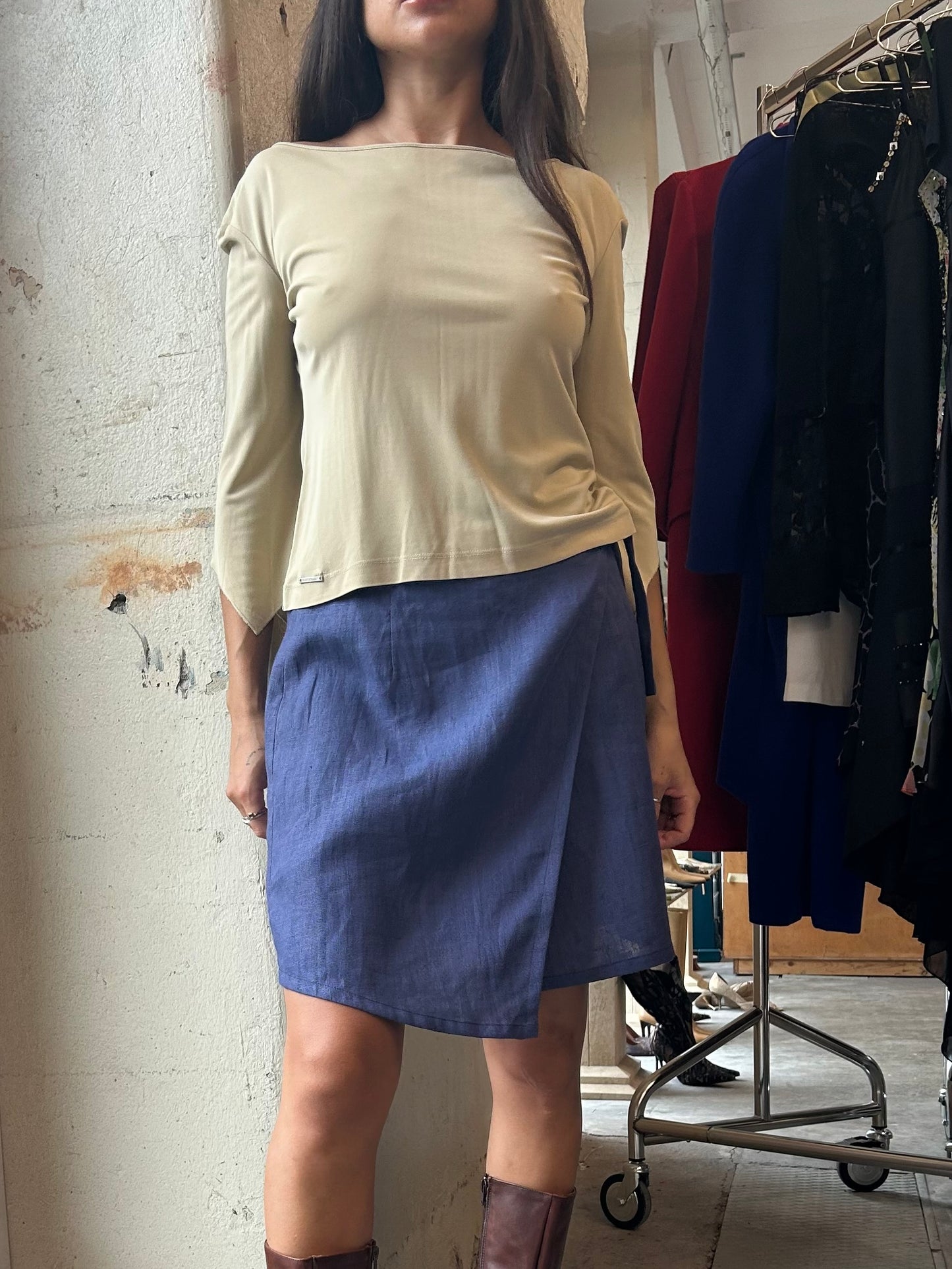 Valentino split flare sleeve soft top