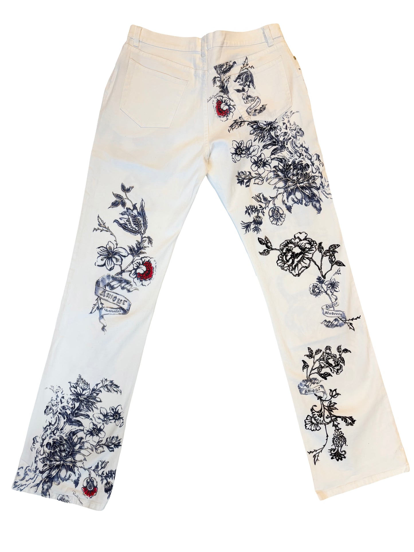 Roberto Cavalli Tattoo-Print Jeans