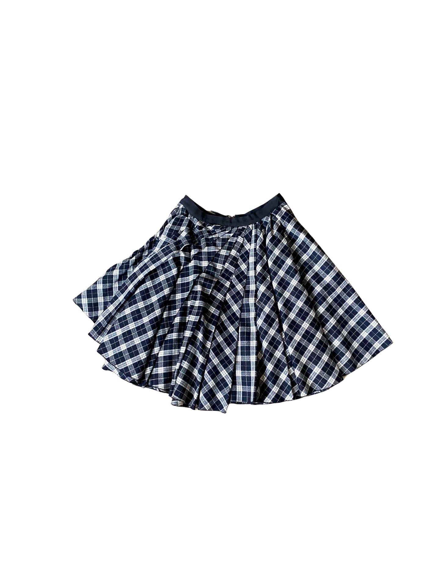 D&G Black and White Plaid Wool Skirt 90’s