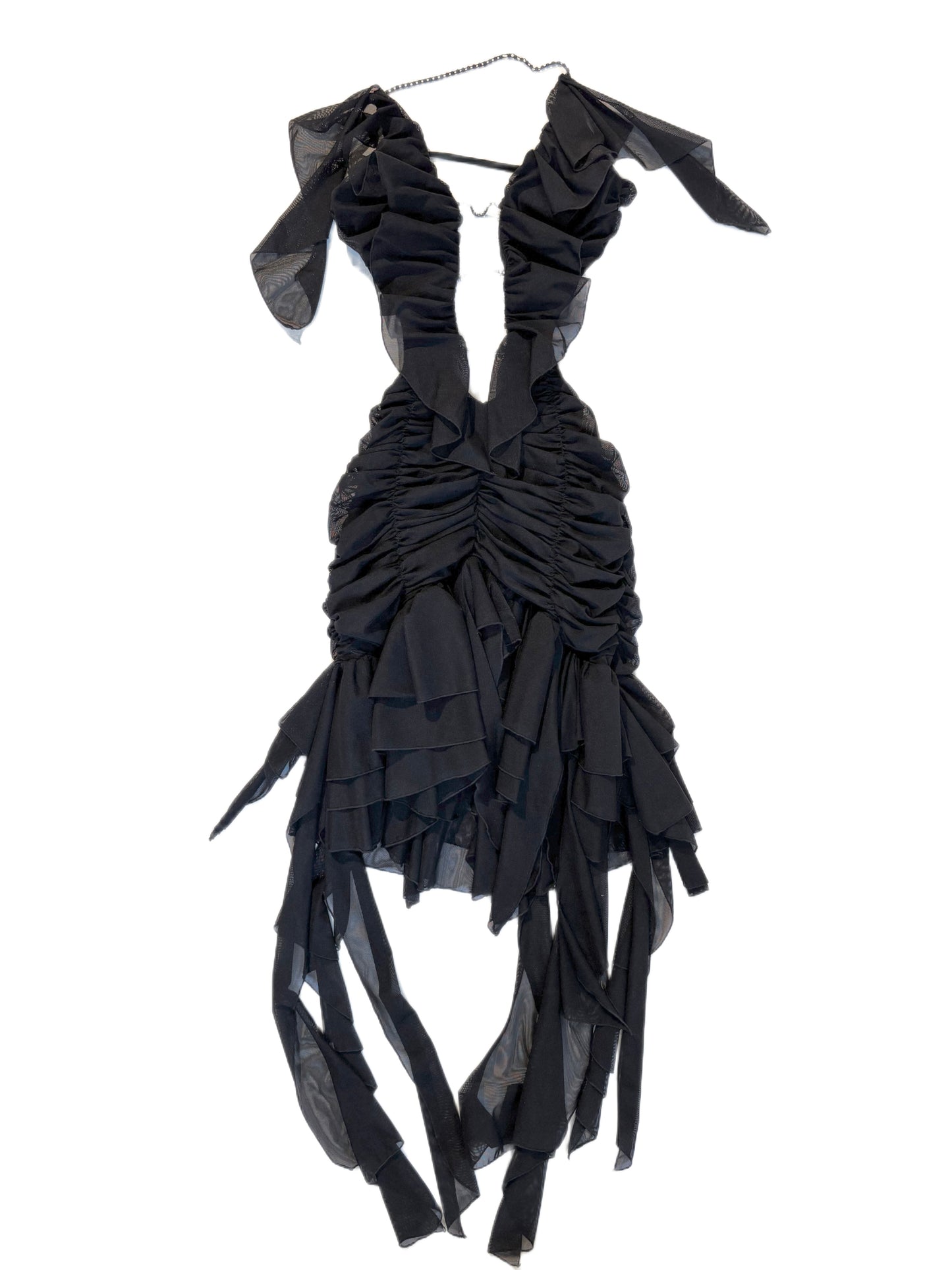 Y2K Deconstructed Ribbon Detail Dress