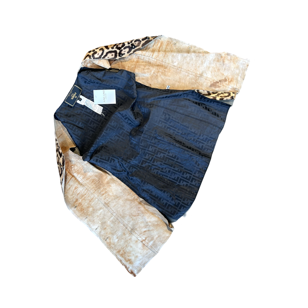 Fendi cheetah print fur leather vest