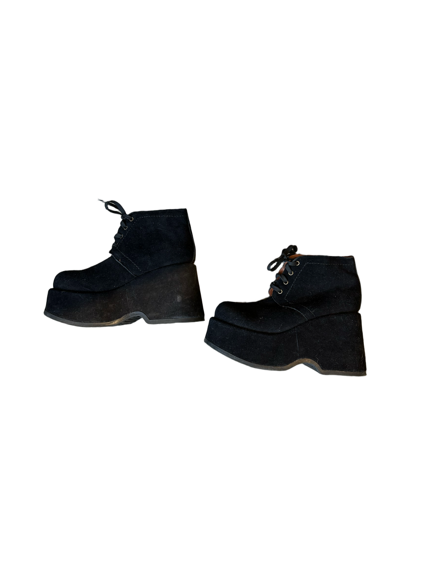 Black suede Buffalo platform shoes