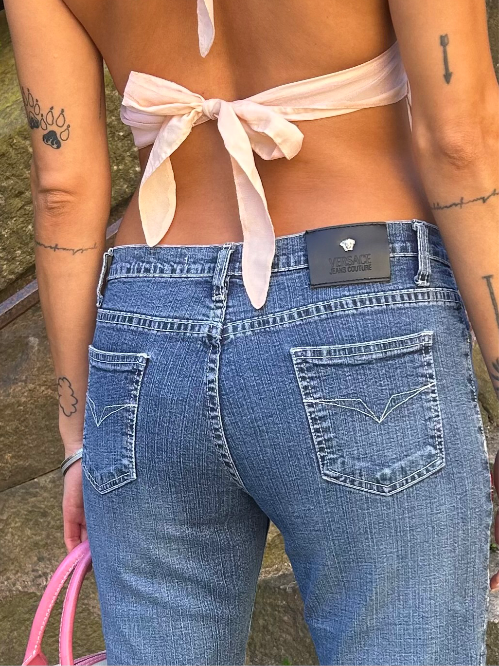 Versace Y2K embellished bootcut jeans