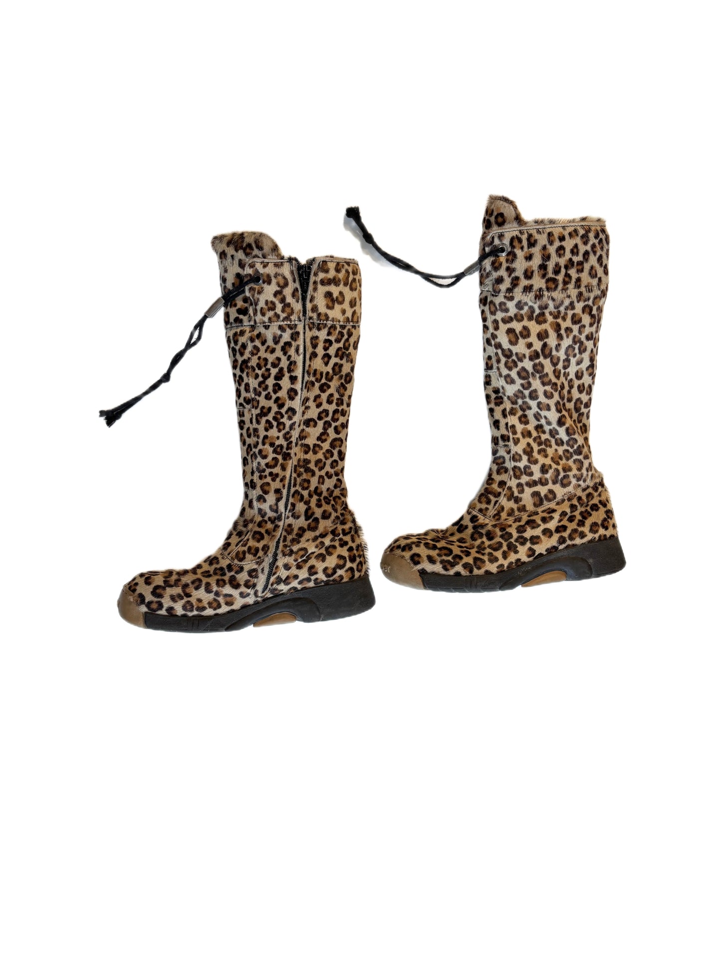 Bumper leopard print knee-high boots