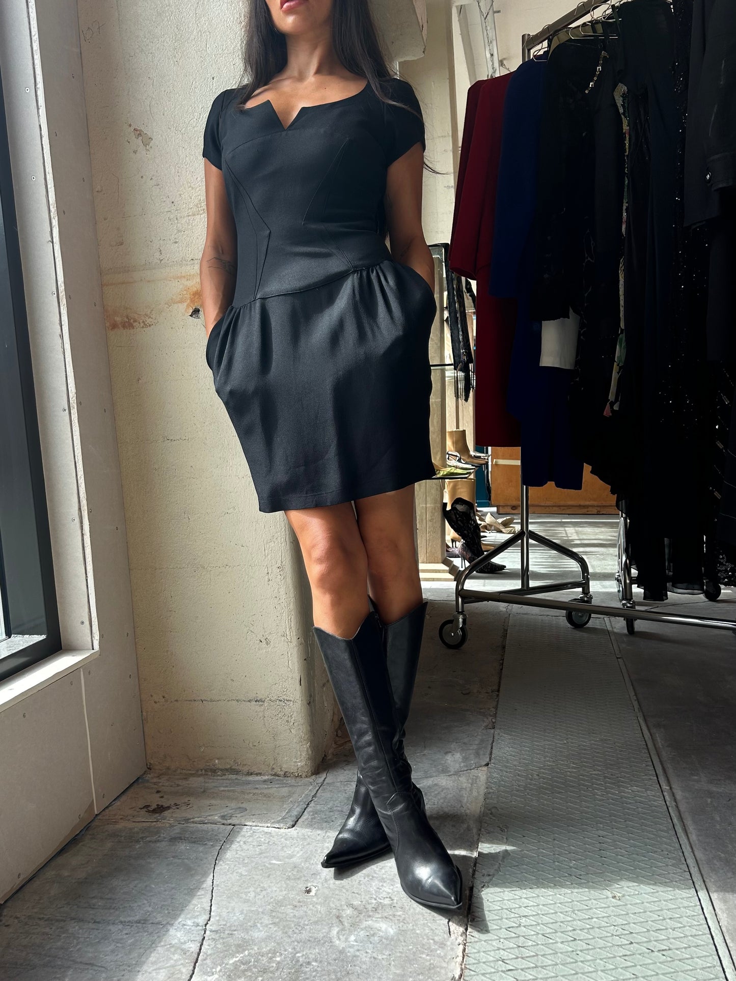 Thierry Mugler multi detailed mini dress