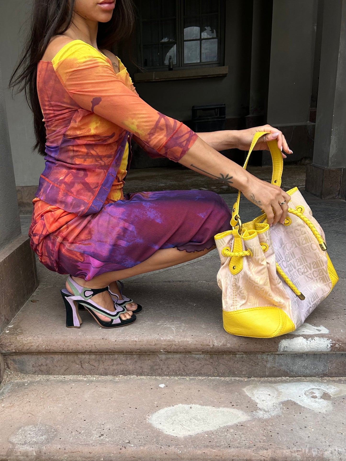 Roberto Cavalli patent leather handbag