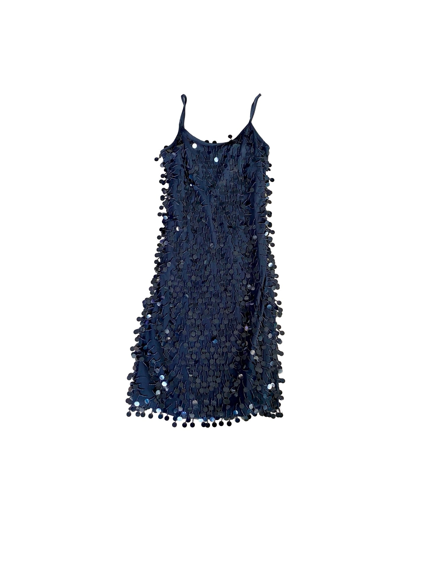 Sandro Ferrone Black Sequin Dress 90´s