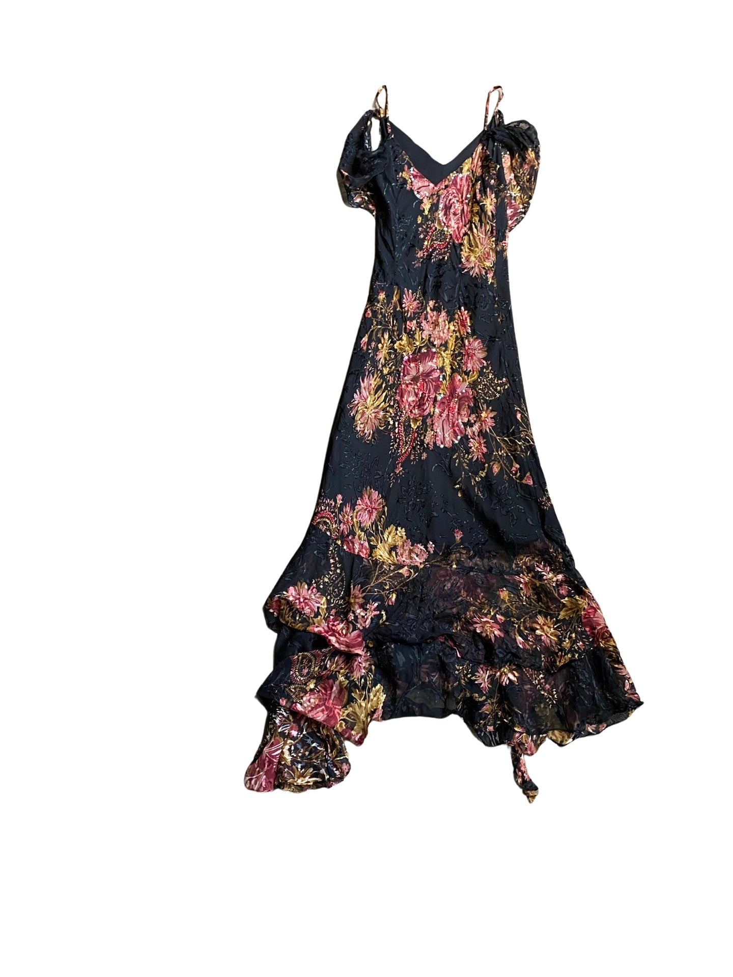 Beaded Floral Silk dress 1990’s