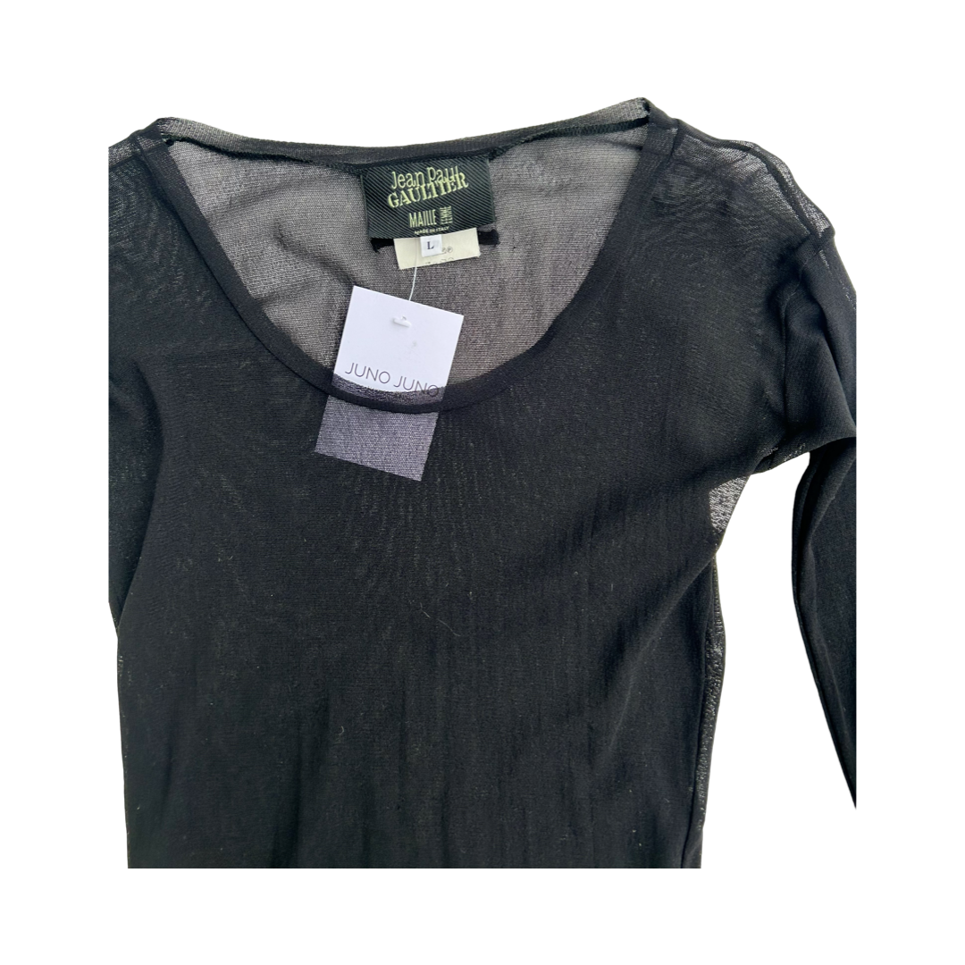 Jean Paul Gaultier black mesh top