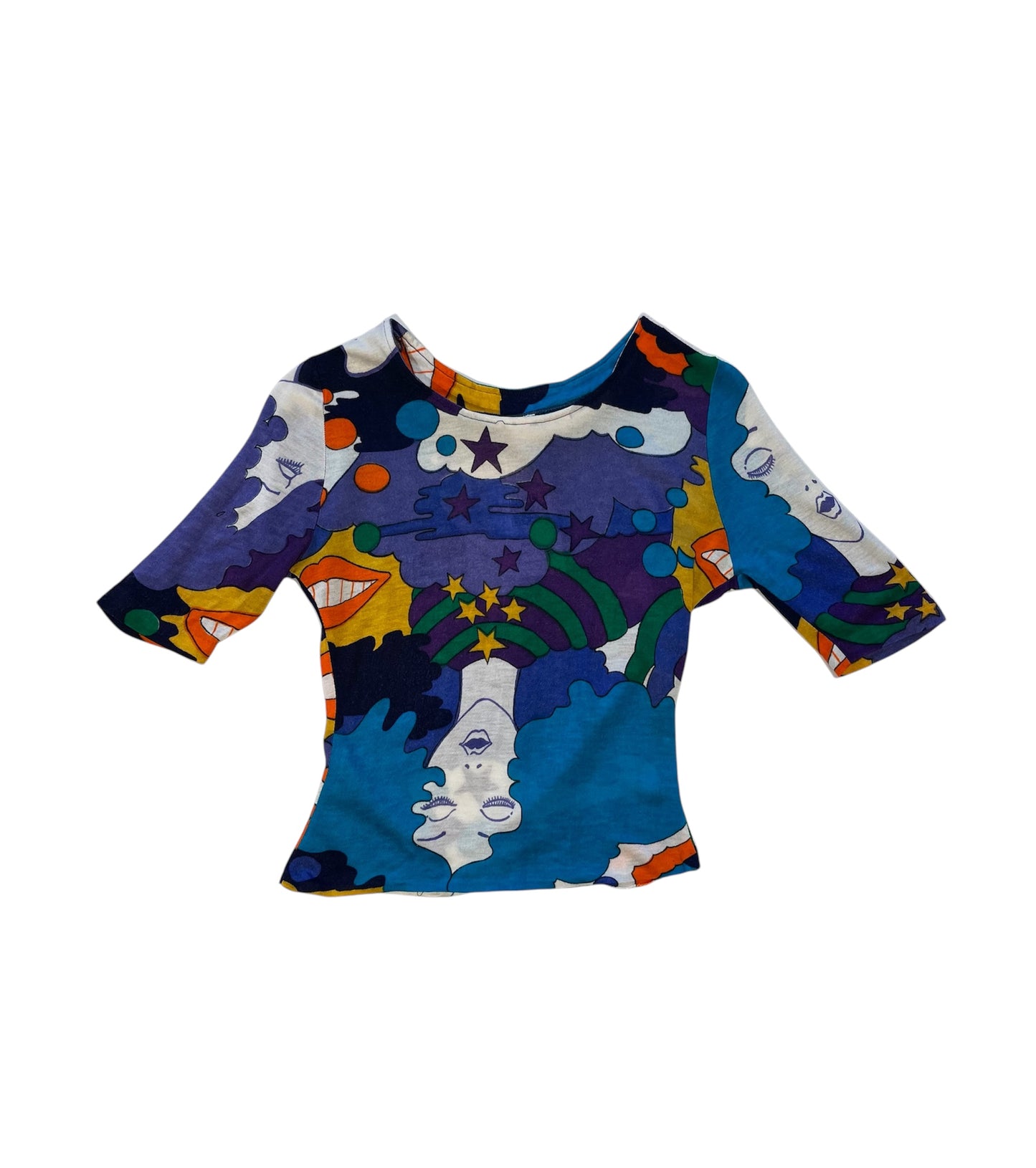 60’s printed colorful top