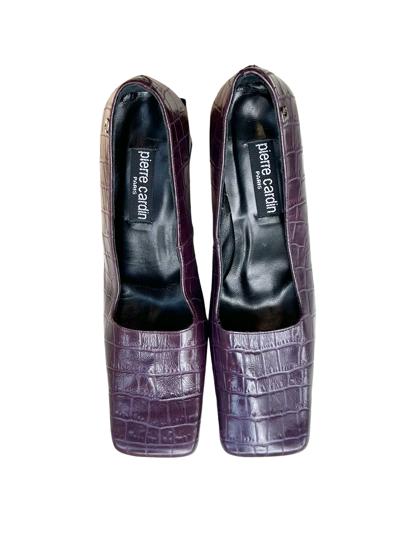 Pierre Cardin crocodile square toe pumps