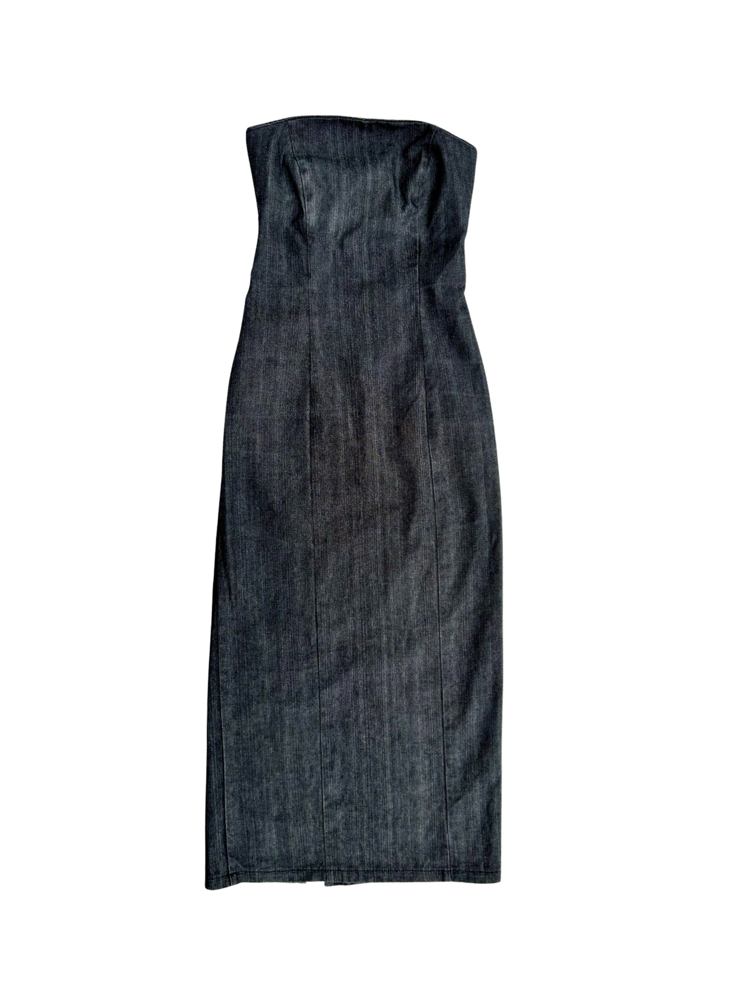 Perfect denim maxi tube dress