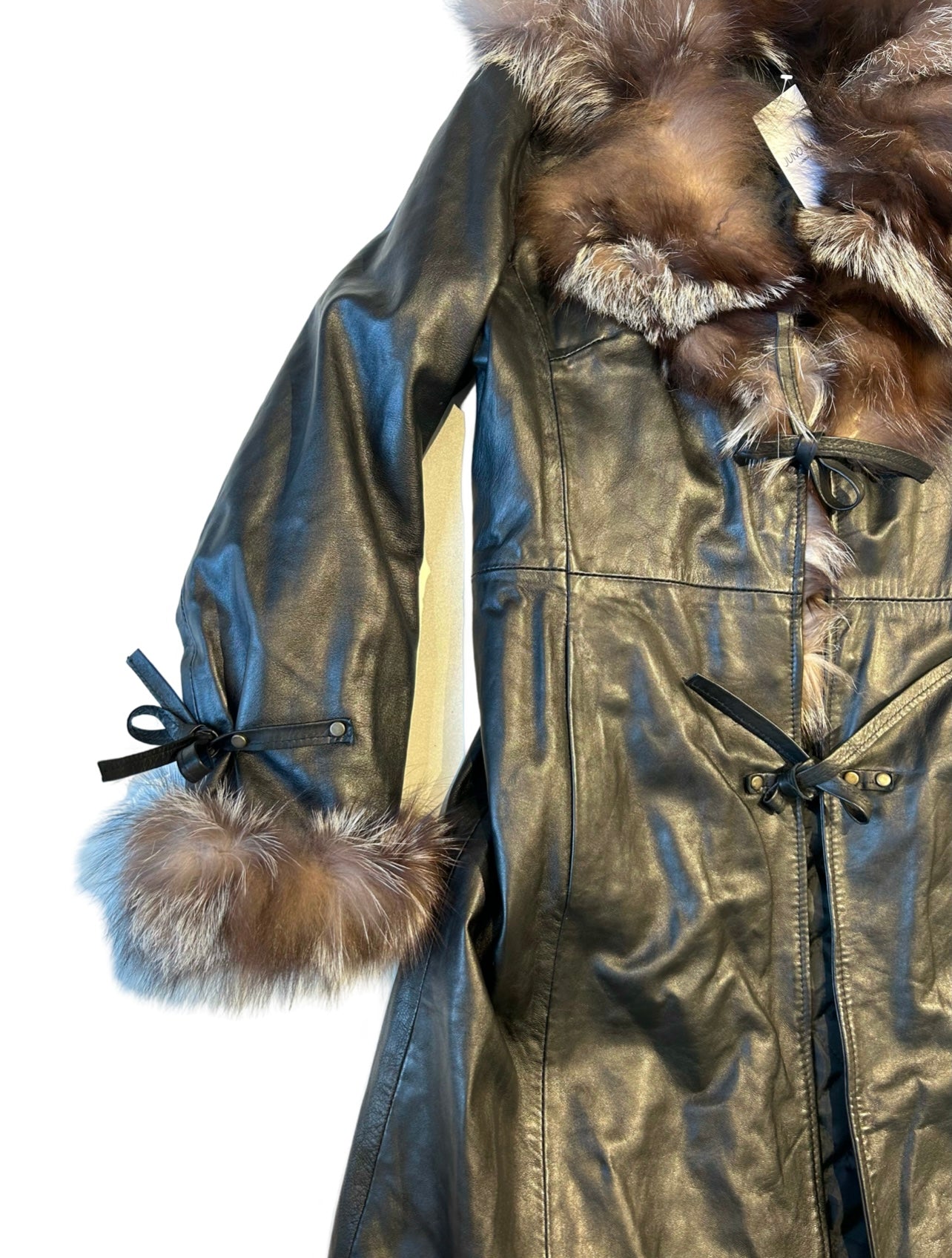 Italian leather and fur coat