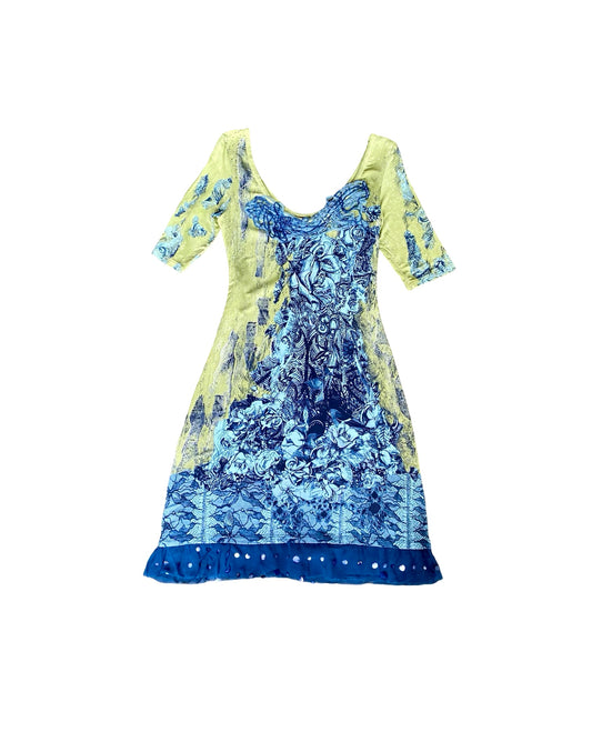 Save The Queen Abstract Rose Dress Y2K