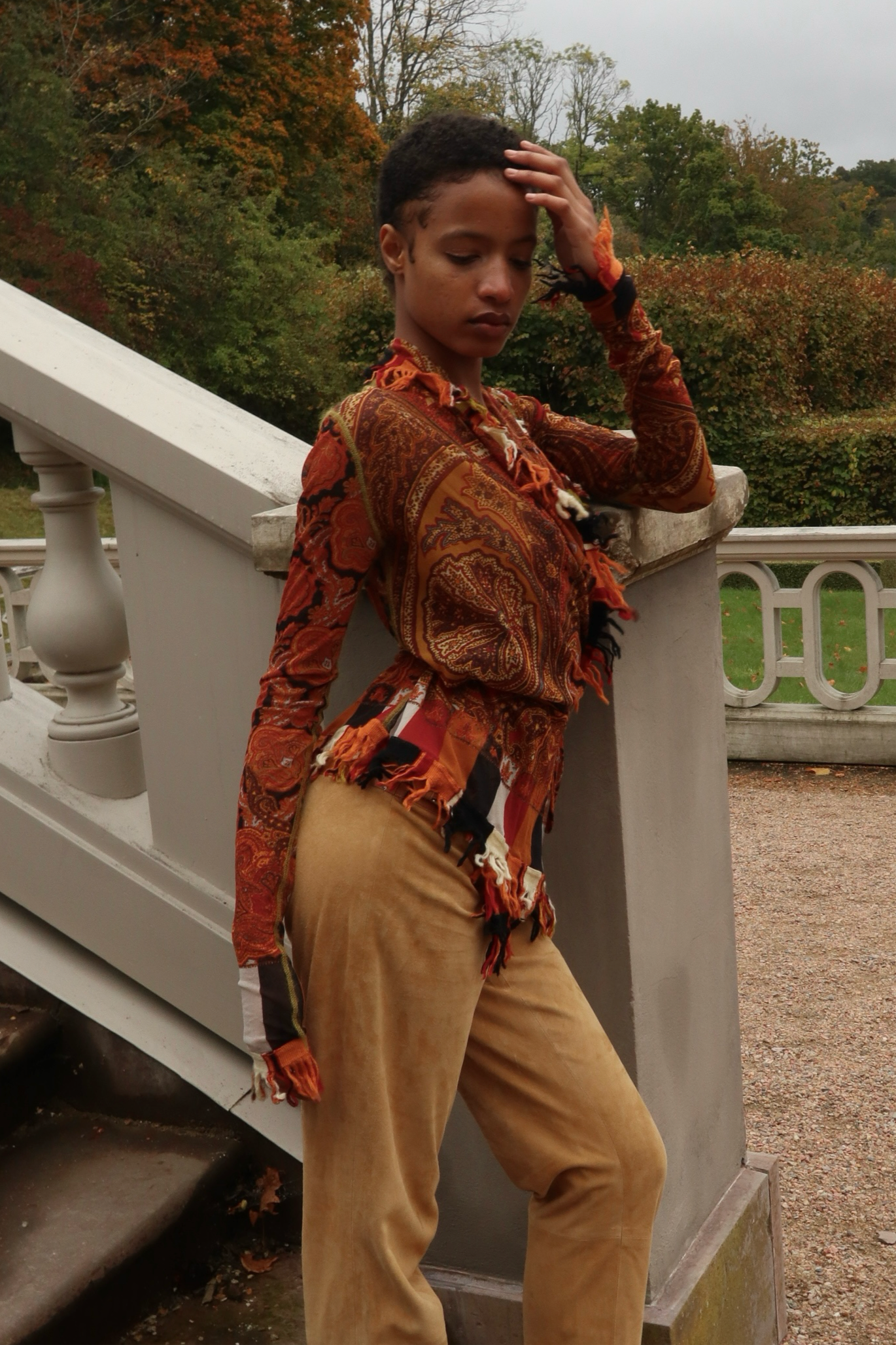 Jean Paul Gaultier paisley fringe wrap top