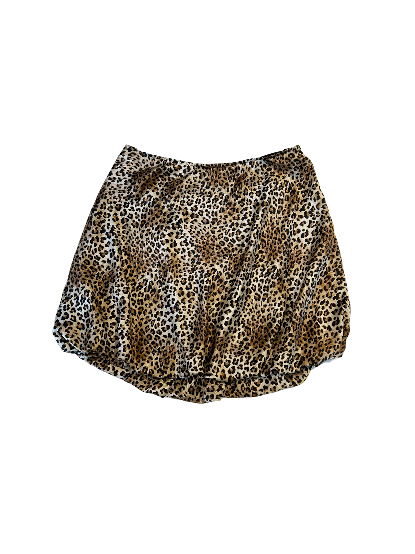 Silky cheetah balloon skirt