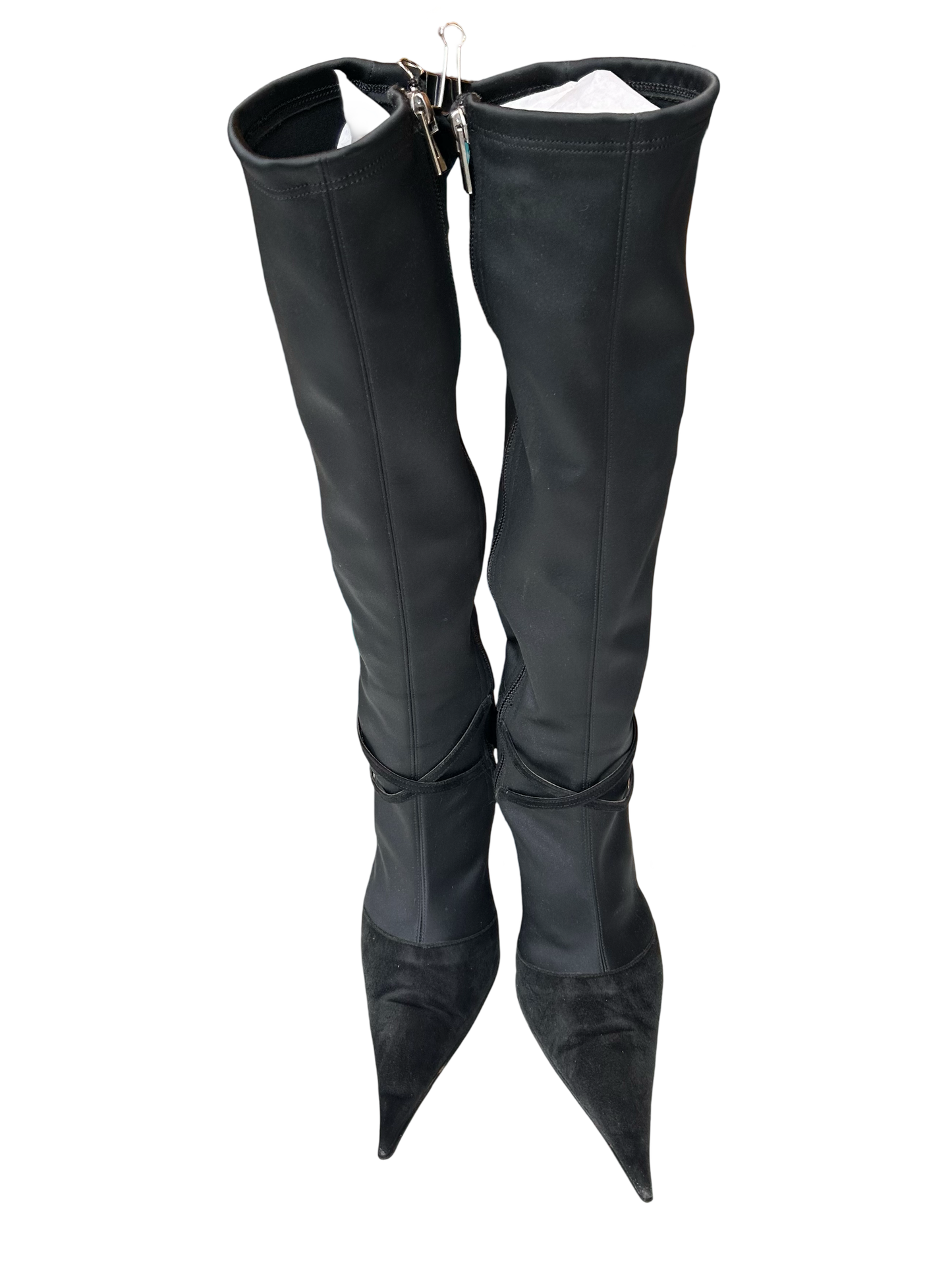 2000’s embellished pointy sock boots