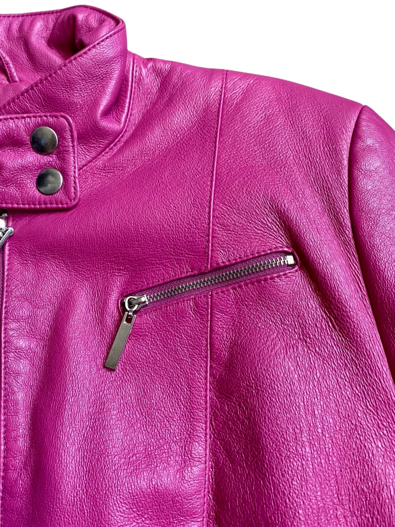 Pink Biker Leather Jacket 90's