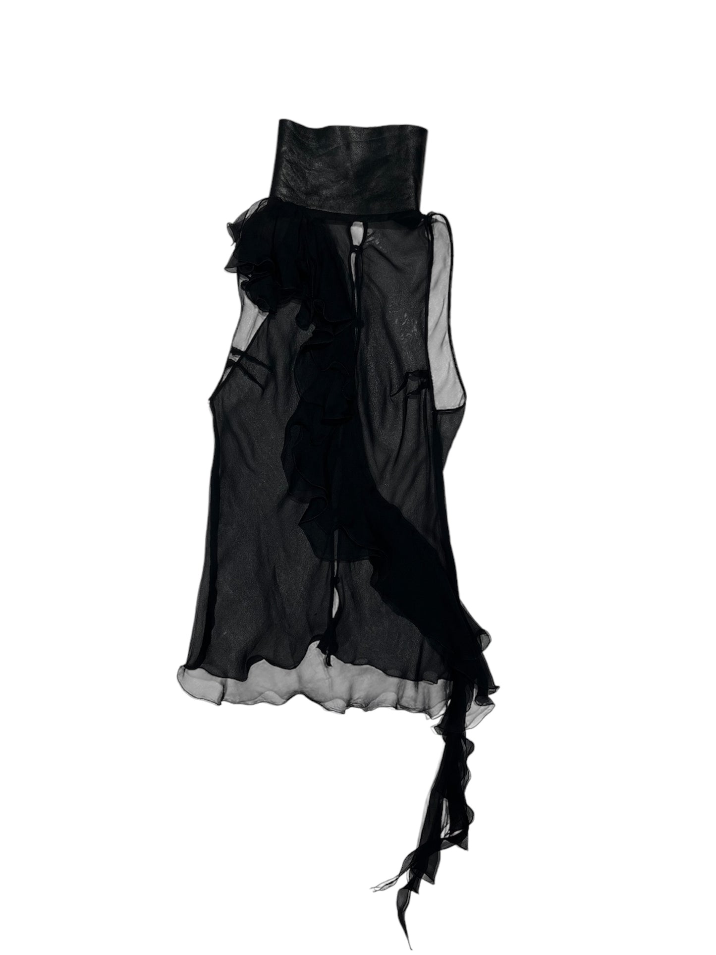 Patrizia Pepe sheer frill polo top