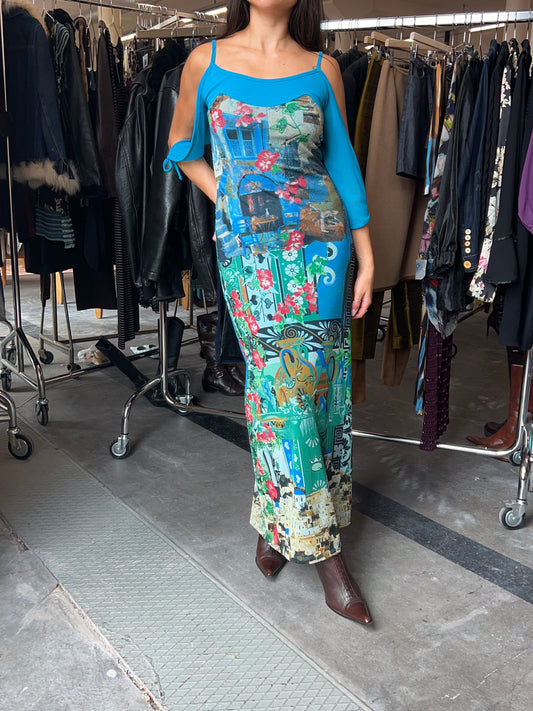 Save The Queen “taverna” maxi cut out mesh dress