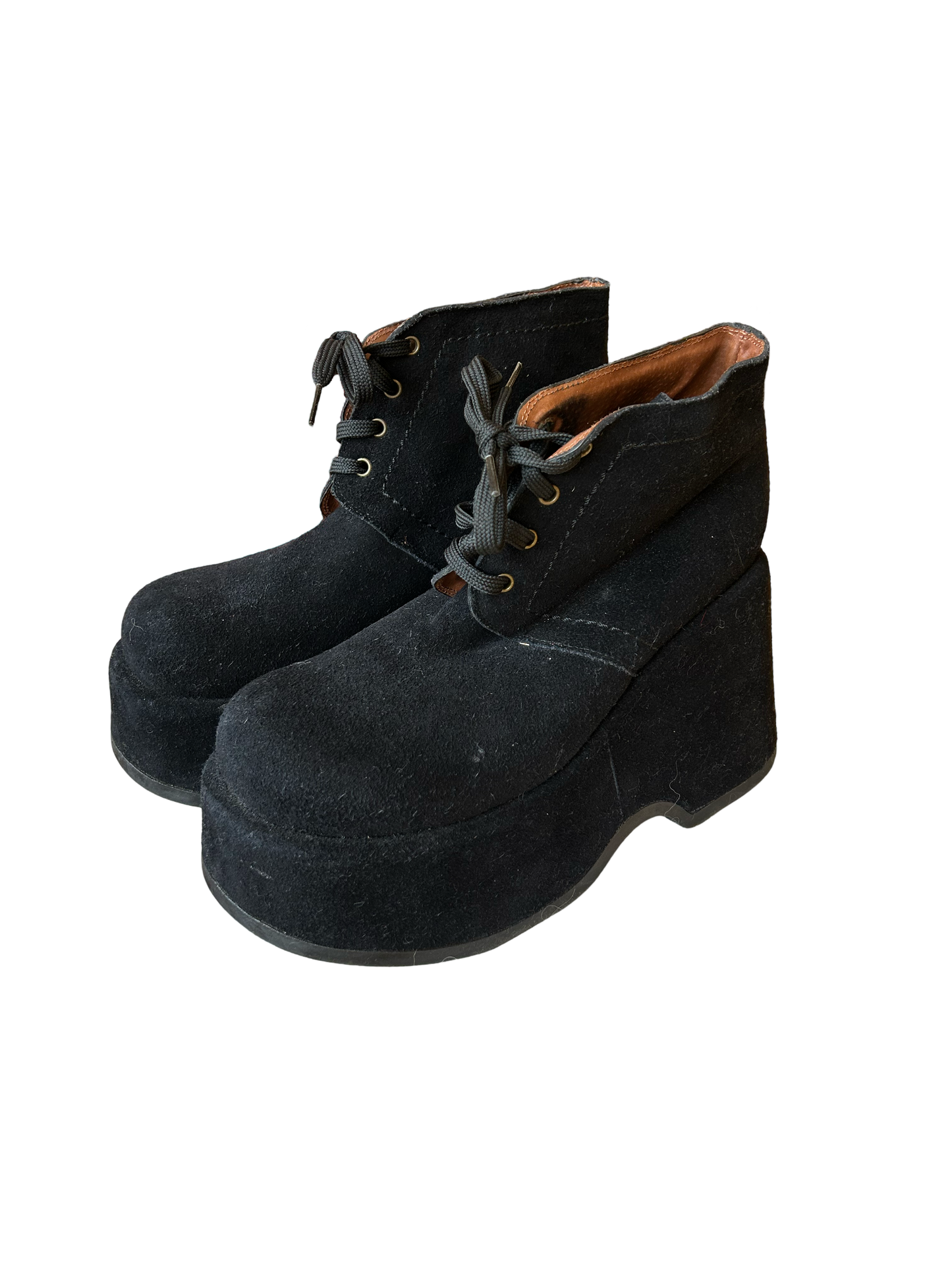 Black suede Buffalo platform shoes