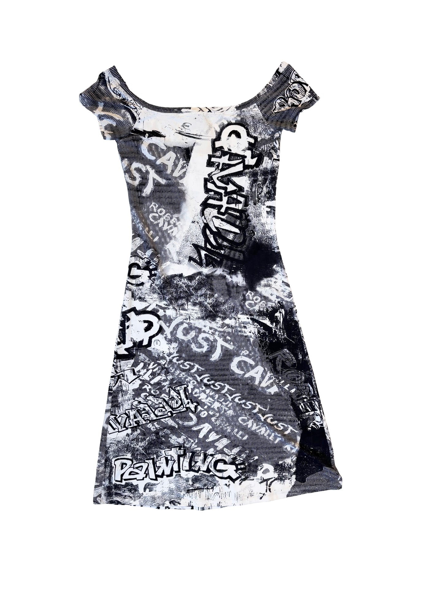 Roberto Cavalli Graffiti Print Dress