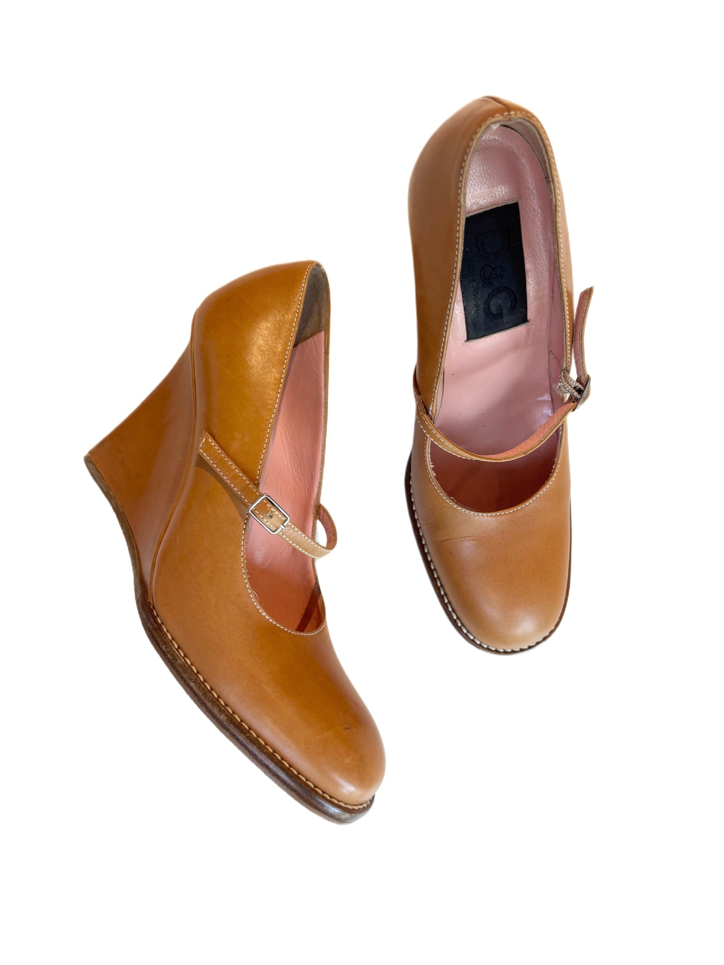 D&G Mary Jane Leather Wedges early 2000s
