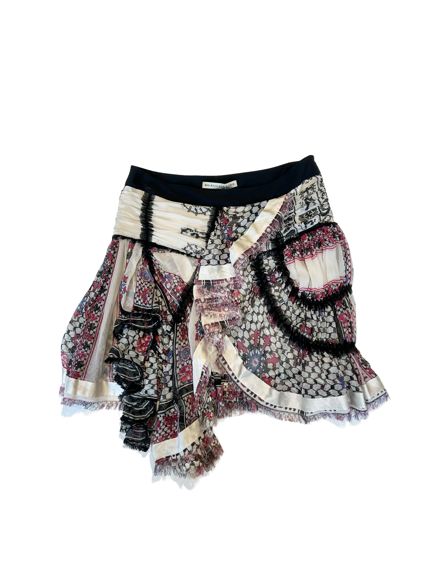 Balenciaga f/w 07 asymmetrical silk miniskirt