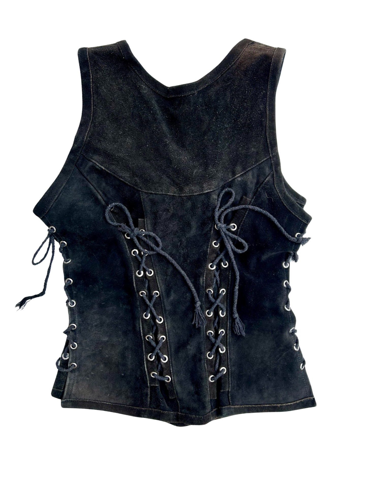 RARE vintage suede corset vest
