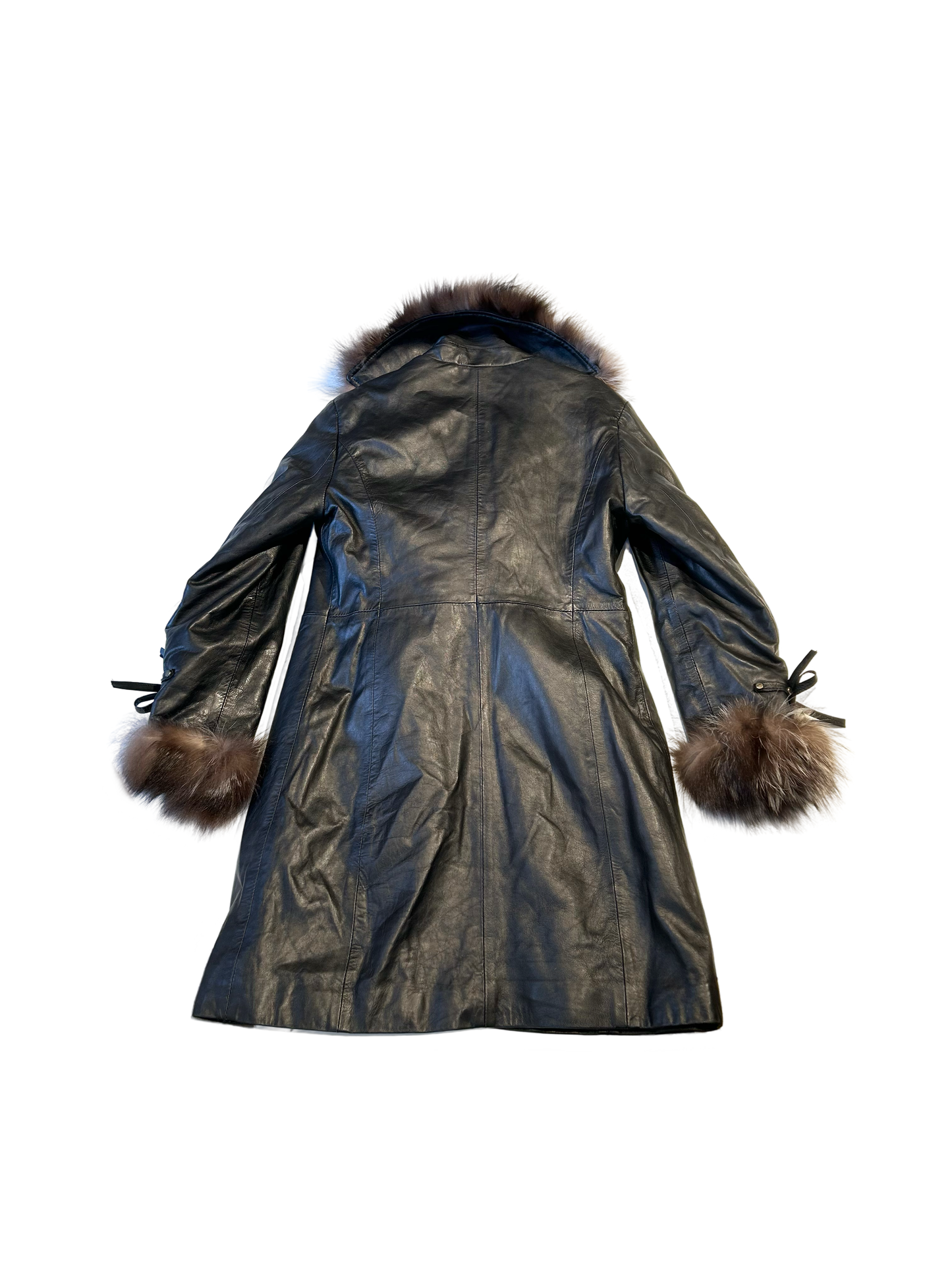 Italian leather and fur coat