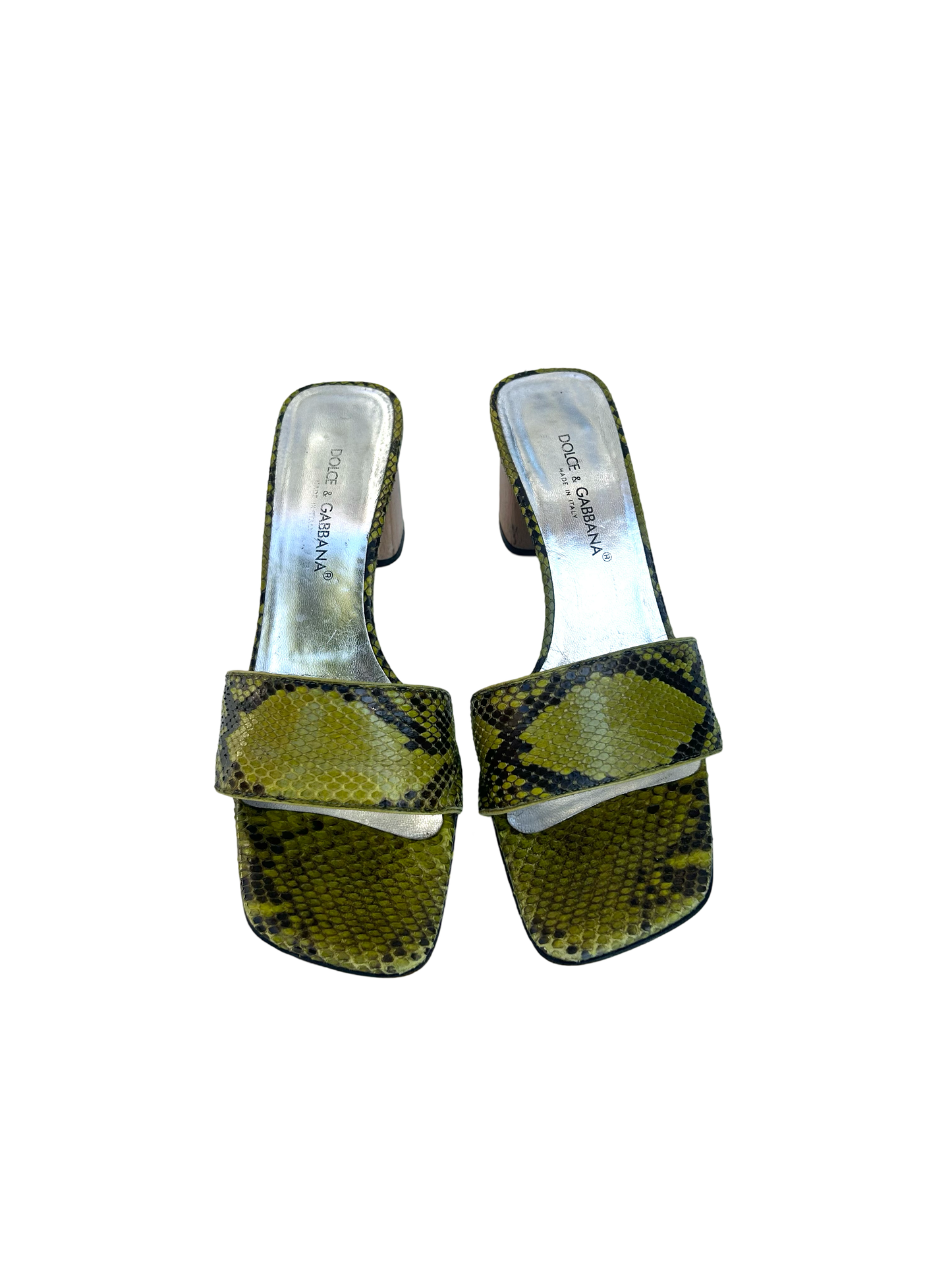 Dolce Gabbana Pytehon Snakeskin Mules