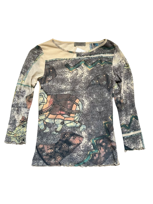 Sonia Fortuna Lucid dream print mesh top