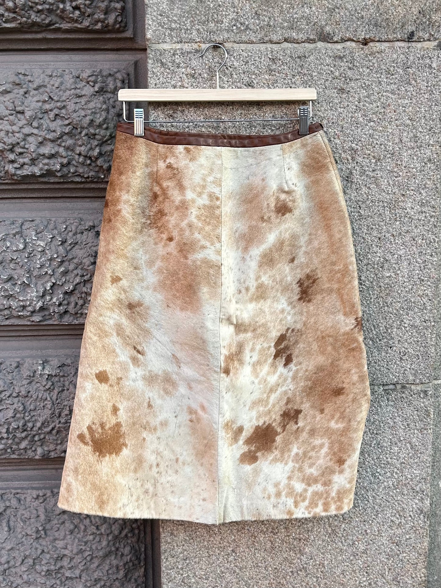 Cows skin midi skirt