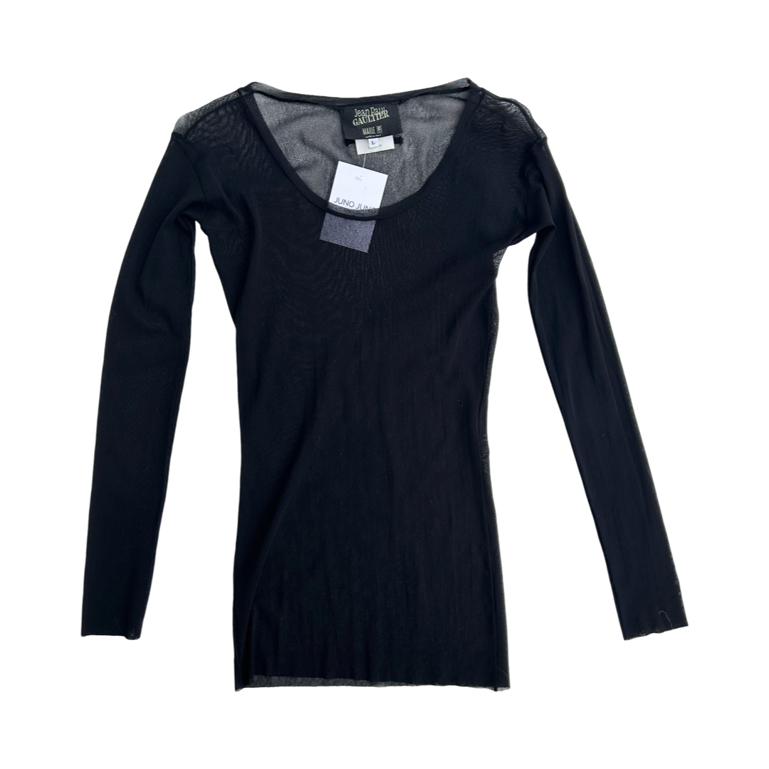 Jean Paul Gaultier black mesh top