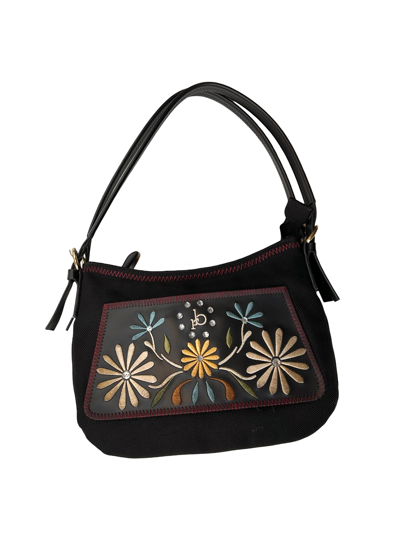 Roccobarocco small embroidery 2 strap bag