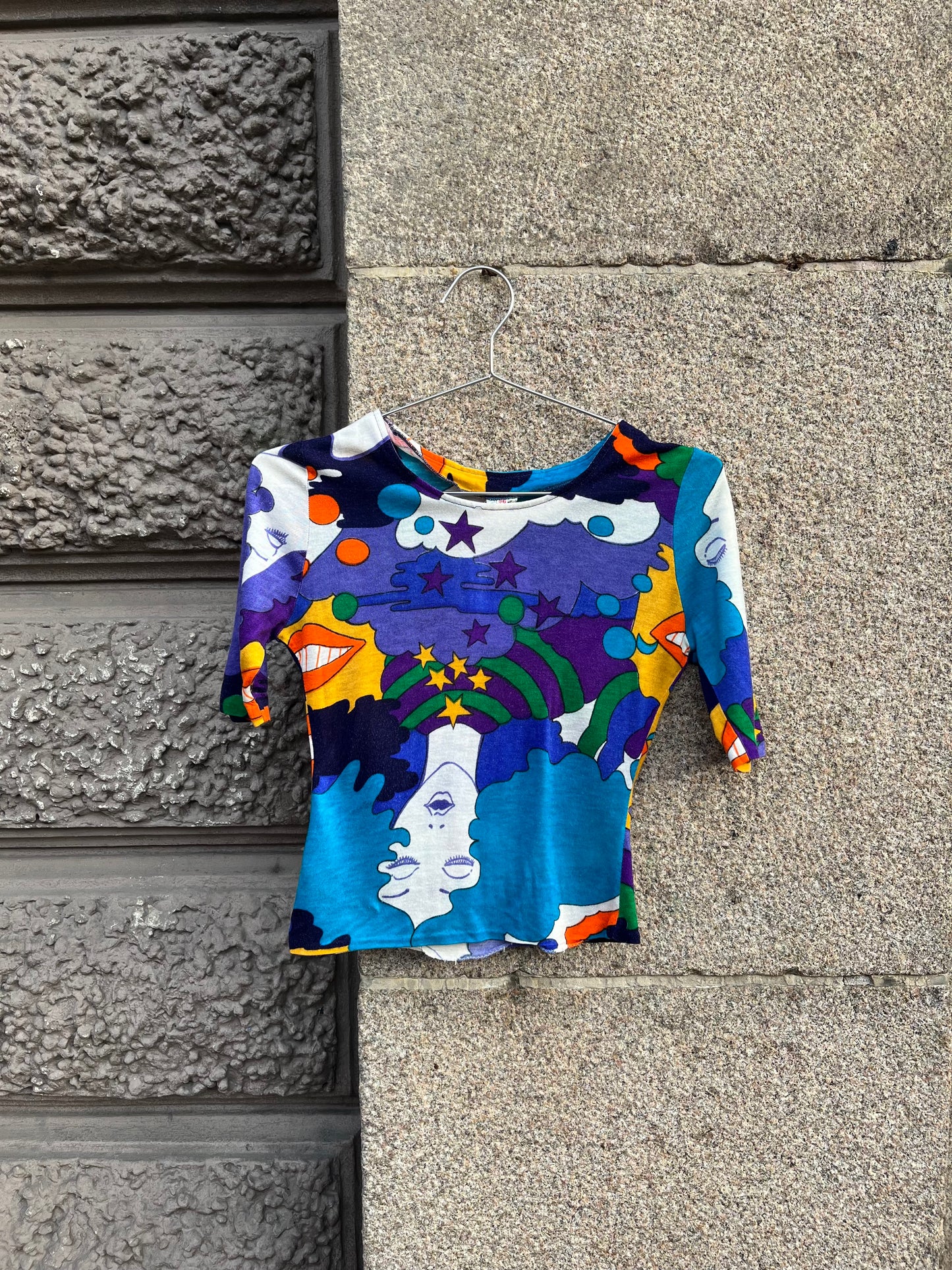 60’s printed colorful top