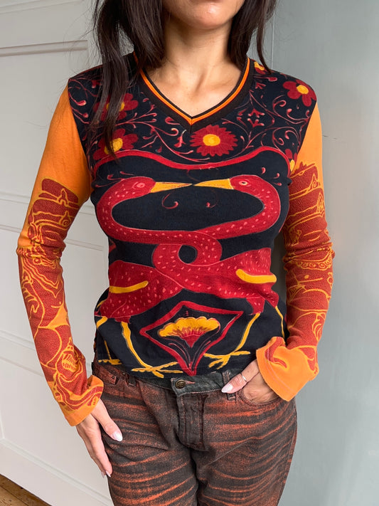 Custo Barcelona Graphic Long Sleeve Top