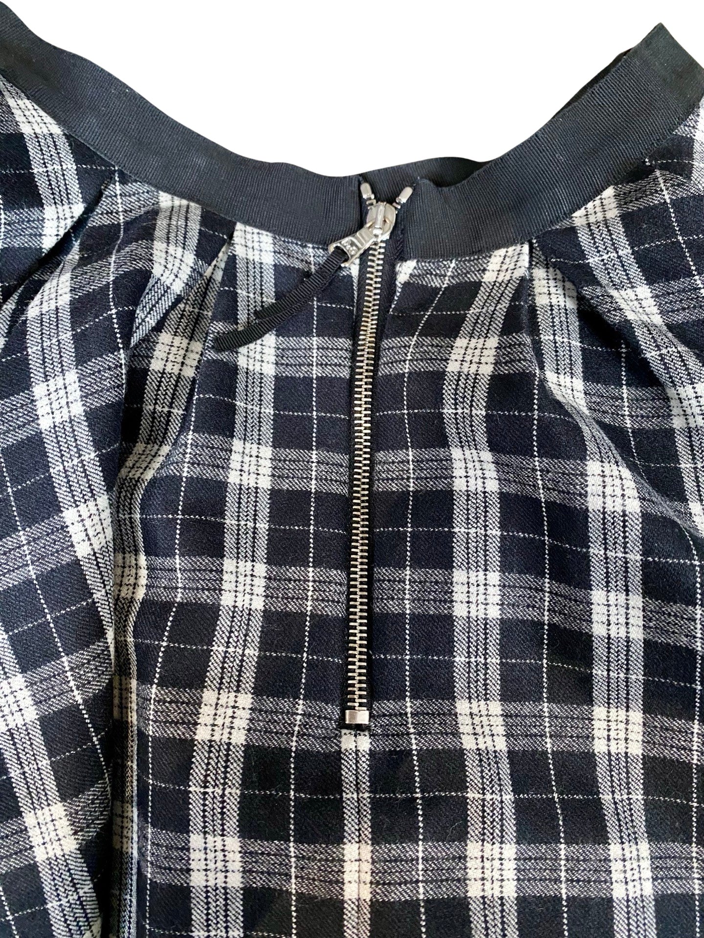 D&G Black and White Plaid Wool Skirt 90’s
