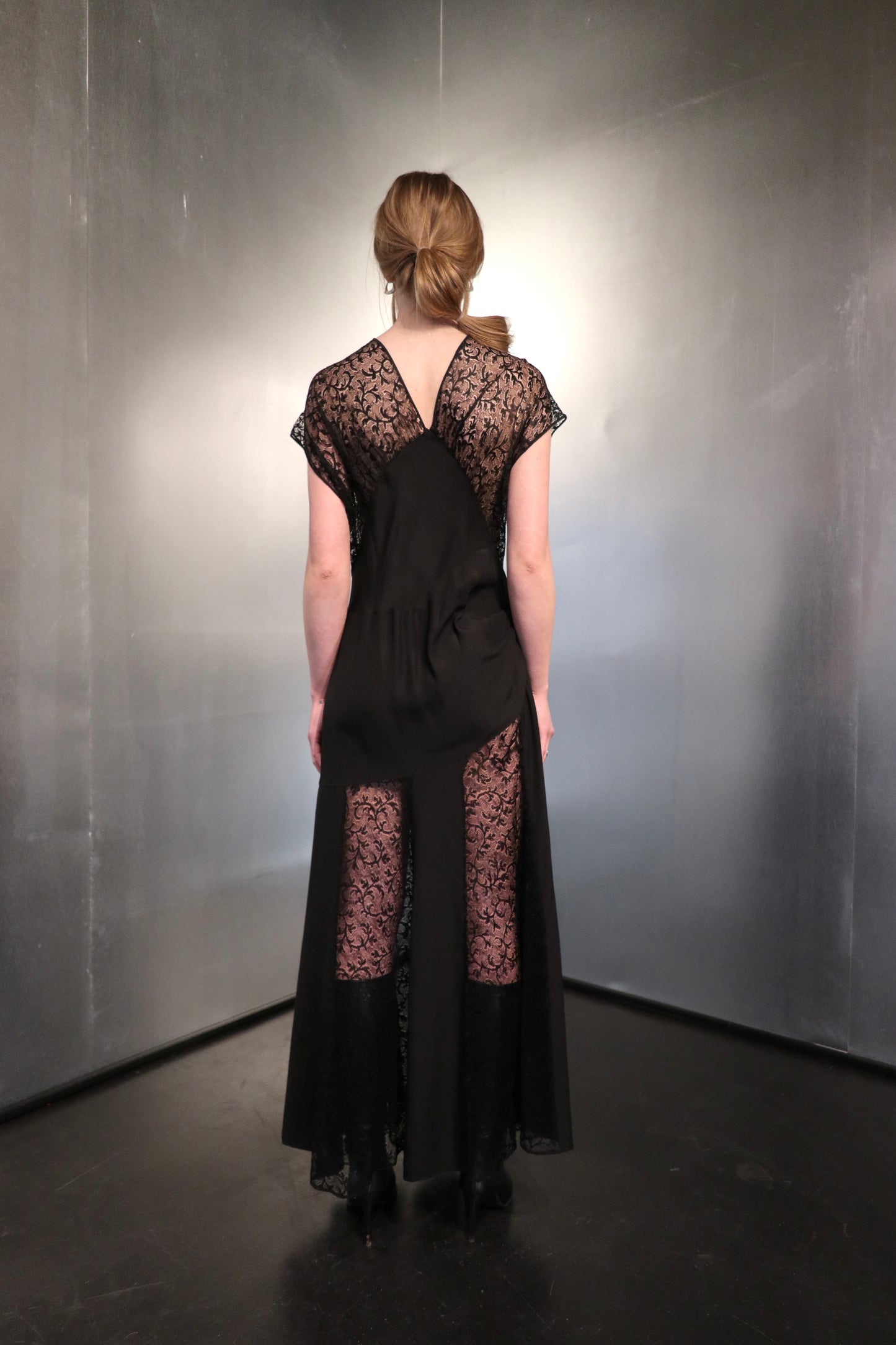 Vintage Cut Out Lace Maxi Dress