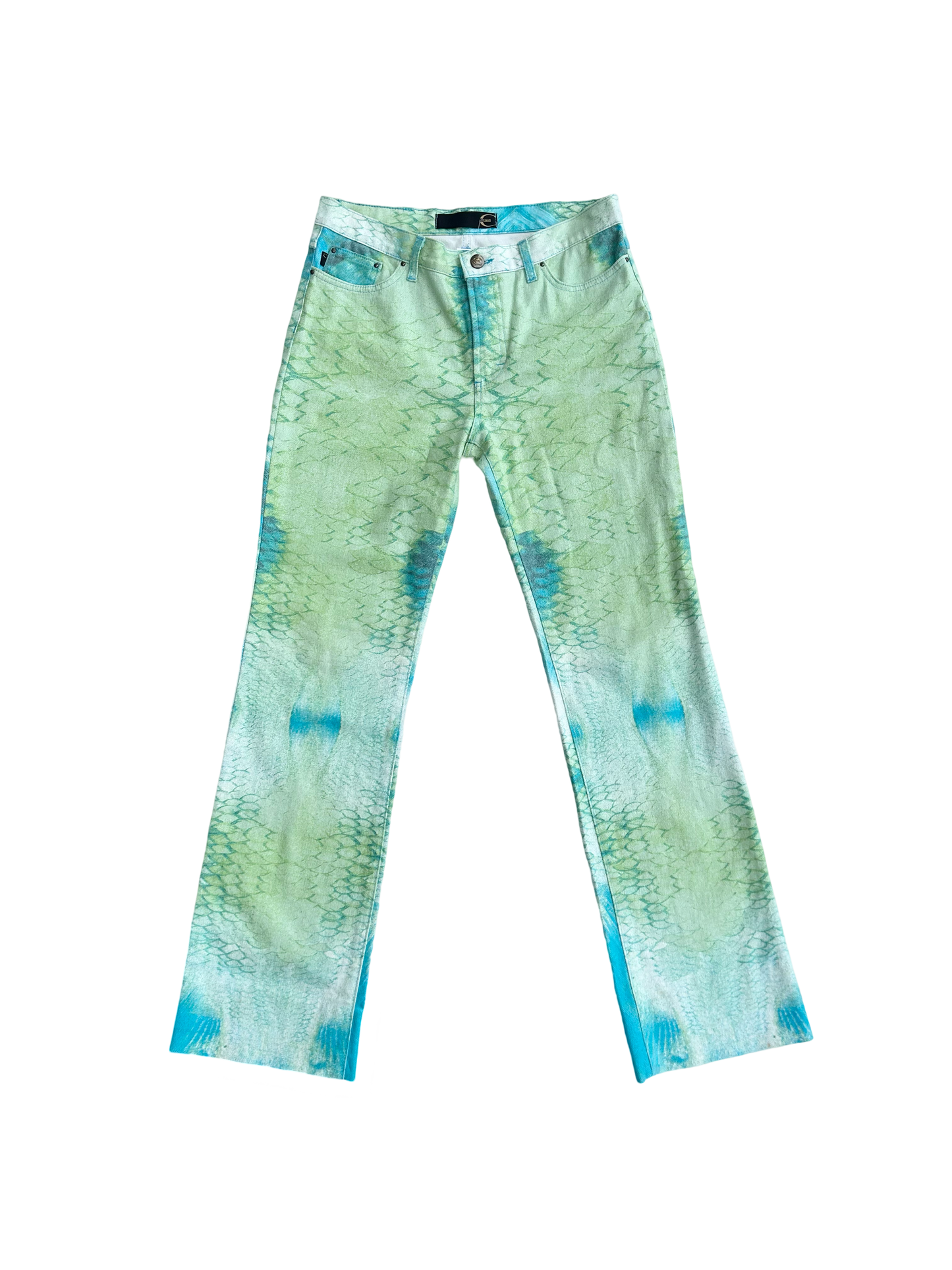 Roberto Cavalli Y2K snake print pants
