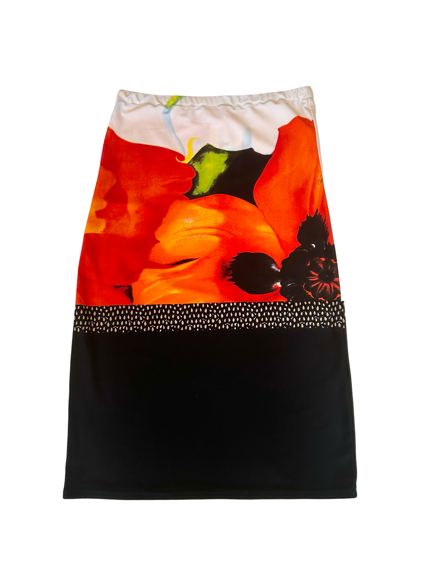 Roberto Cavalli poppy flower midi skirt