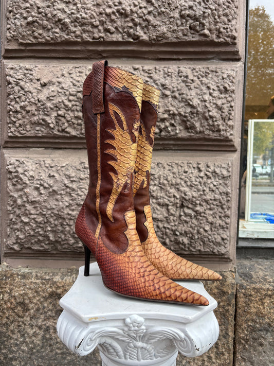 Armando Tanzini brown leather cowboy boots