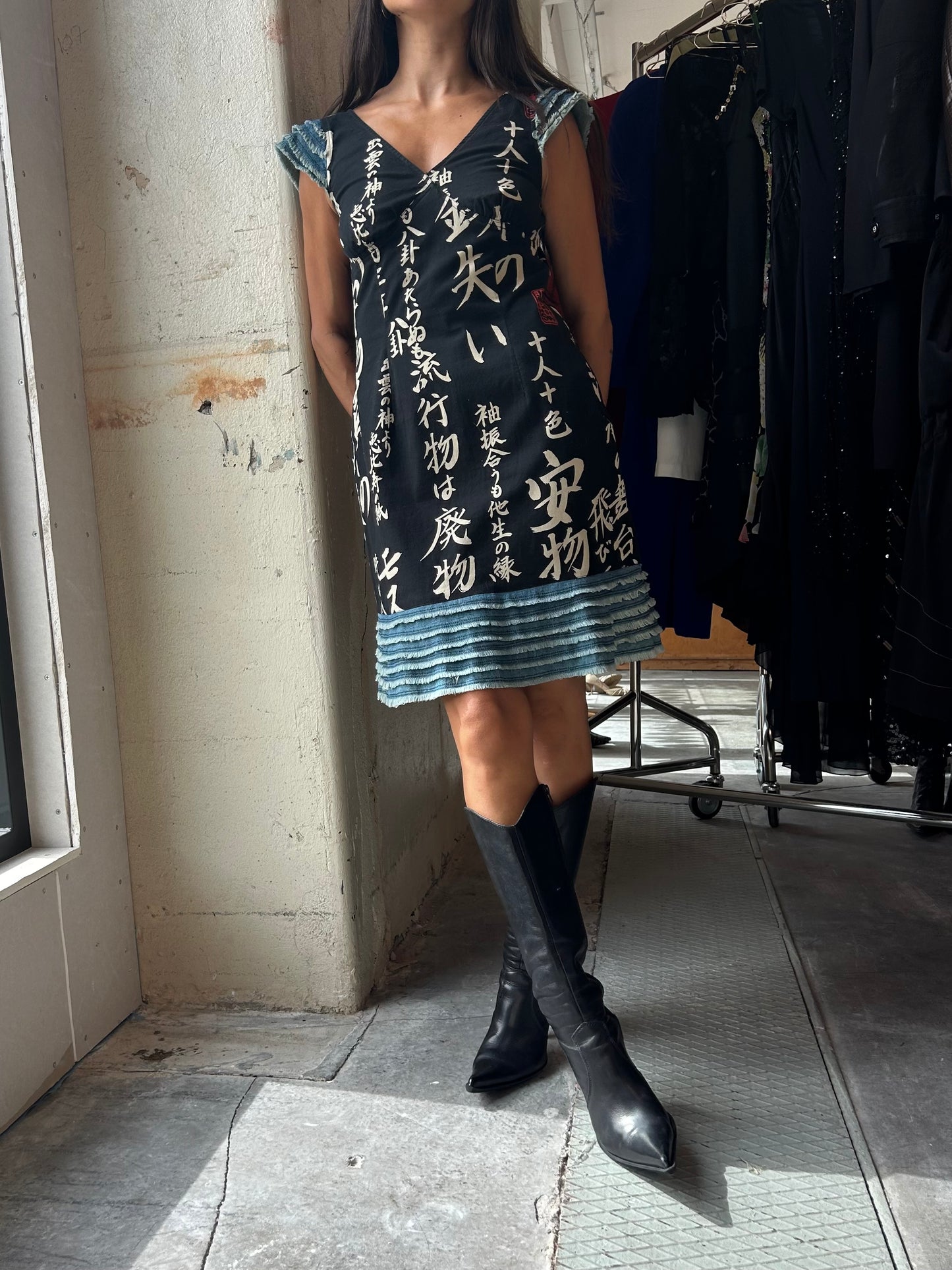 90's Moschino oriental print dress