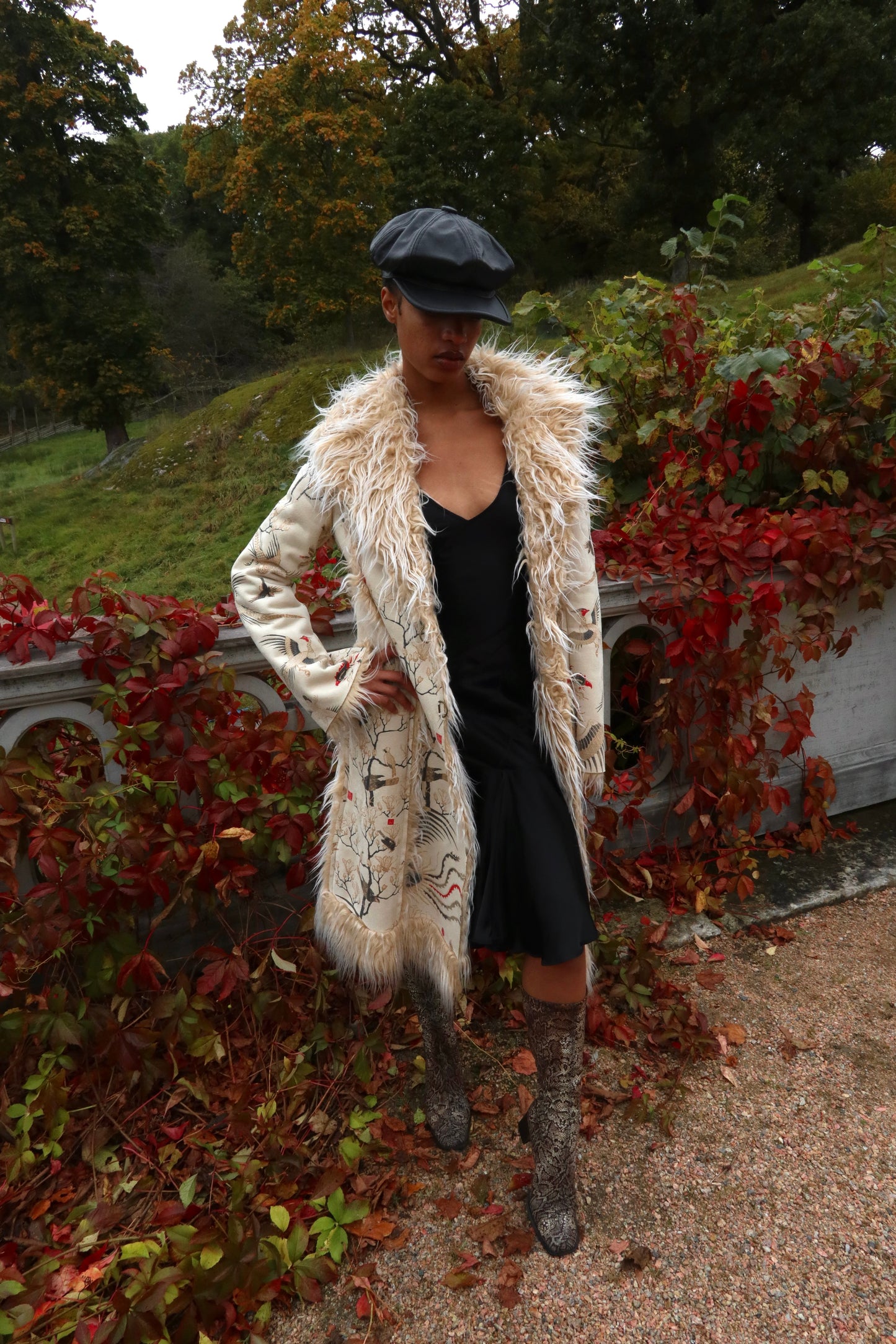 2005’s Roberto Cavalli faux fur cream coat