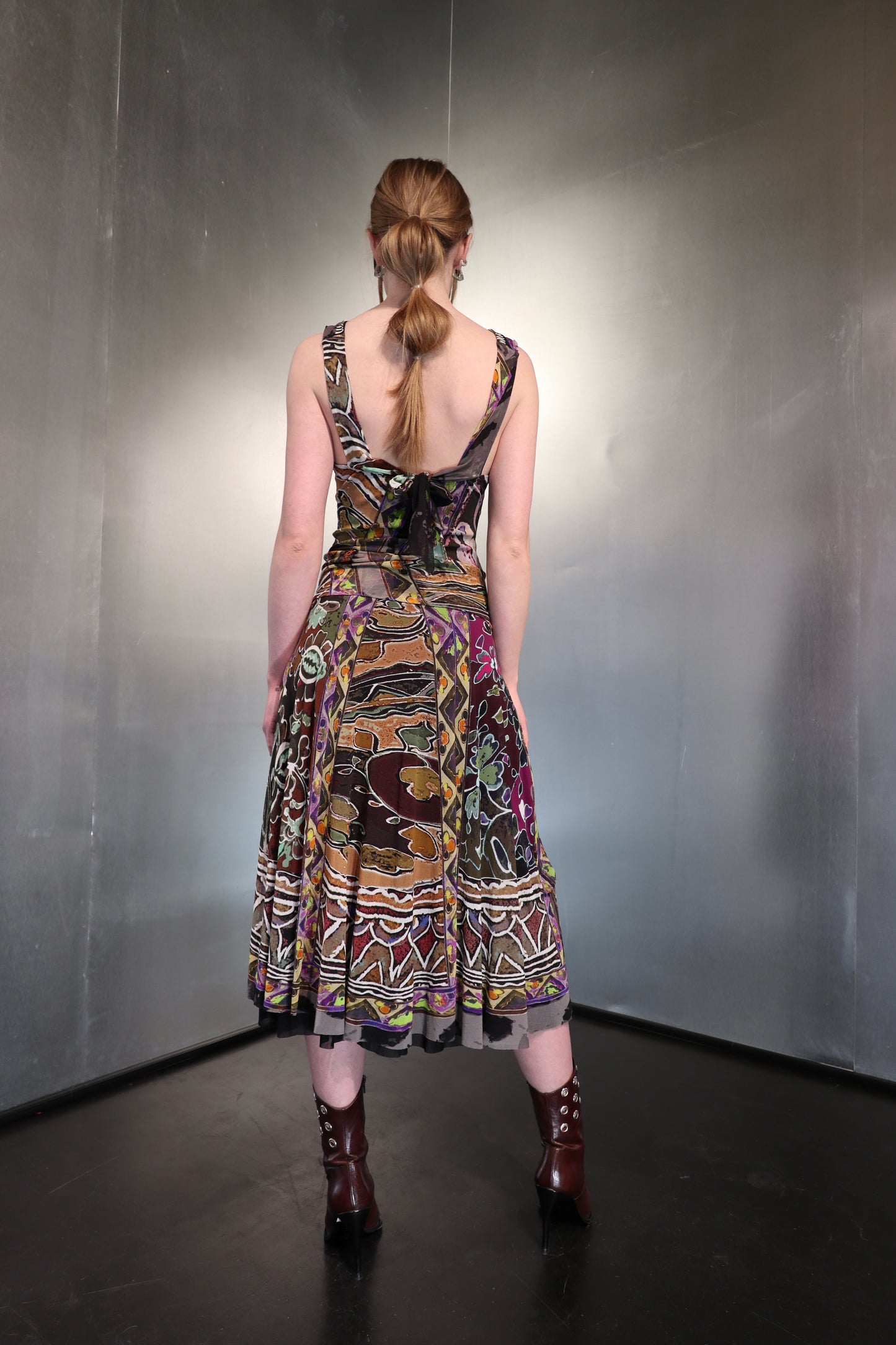 Gaultier Soleil Trompe L'oeil Tribal Mesh Dress