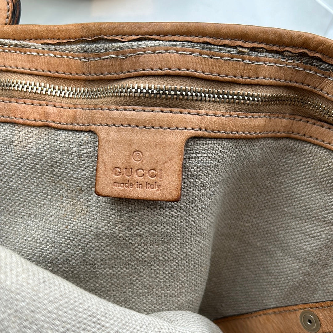 GUCCI flower canvas Pelham tote bag