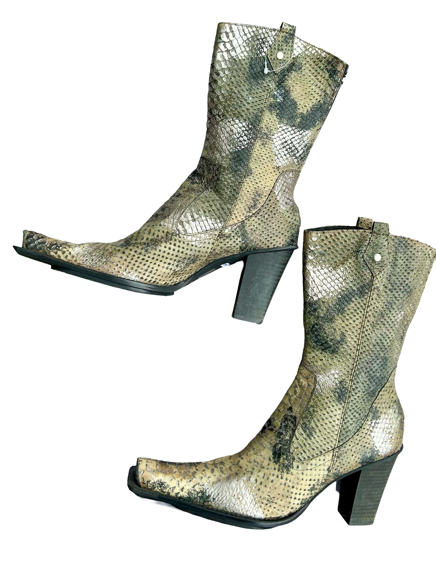 Reptile leather cowboy boots