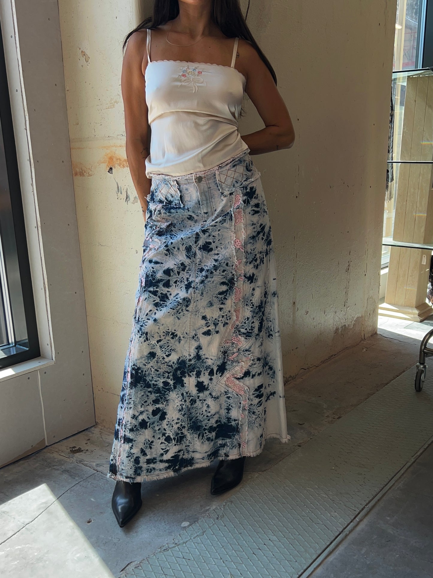 DIP DYE JEANS SKIRT Y2K