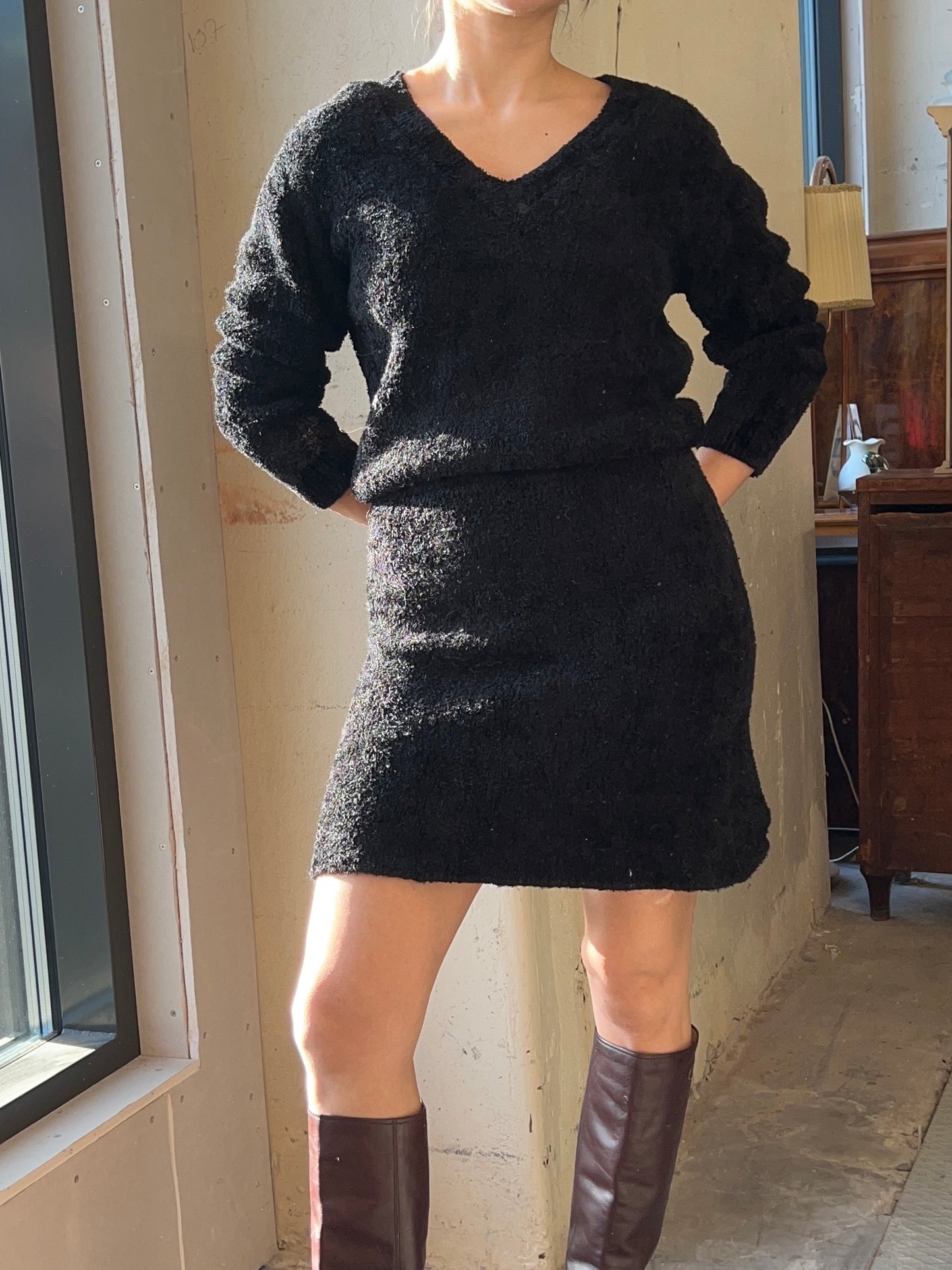 Balenciaga knitted velour dress