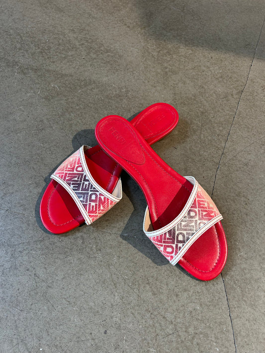 Fendi monogram slip in sandals